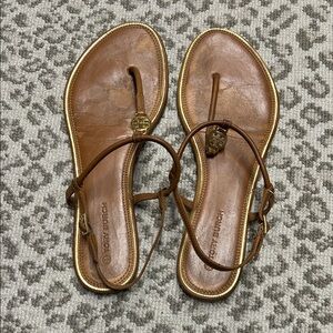 Tory Burch tan leather thong sandals size 7.5